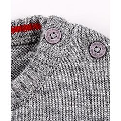 Babyhug Knit Full Sleeves Pullover Sweater with Aztec Design - Grey