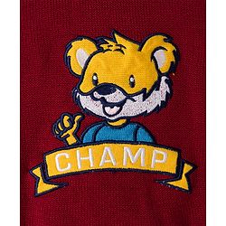 Babyhug Knitted Full Sleeves Pullover Sweater With Animal Embroidery - Dark Red