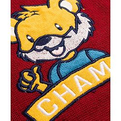 Babyhug Knitted Full Sleeves Pullover Sweater With Animal Embroidery - Dark Red