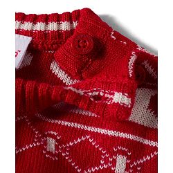 Babyhug Knit Full Sleeves Sweater Set With Deer Design - Red