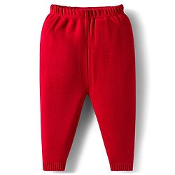 Babyhug Knit Full Sleeves Sweater Set With Deer Design - Red