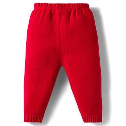 Babyhug Knit Full Sleeves Sweater Set With Deer Design - Red