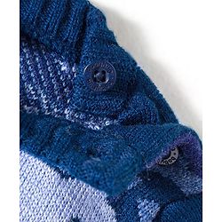 Babyhug Knit Full Sleeves Pullover Sweater Set with Camouflage Design - Navy Blue