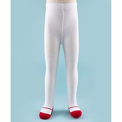 Cute Walk by Babyhug Knit Footed Solid Color Antibacterial Tights - White