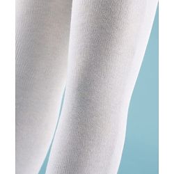 Cute Walk by Babyhug Knit Footed Solid Color Antibacterial Tights - White