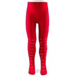 Cute Walk by Babyhug Anti-bacterial Tights with Heart Design - Red