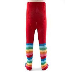 Cute Walk by Babyhug Knit Antibacterial Footed Tights with Color Block - Red