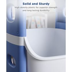 Babyhug 3 Layer Storage Organiser with Rabbit Face - Blue| Detachable Baskets| Wheels with Lock| Plug N Play Assembly| Stationery, Toys &  Clothes Storage| Rounded Edges