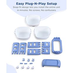 Babyhug 3 Layer Storage Organiser with Rabbit Face - Blue| Detachable Baskets| Wheels with Lock| Plug N Play Assembly| Stationery, Toys &  Clothes Storage| Rounded Edges
