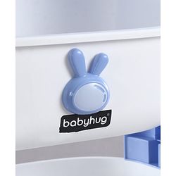 Babyhug 3 Layer Storage Organiser with Rabbit Face - Blue| Detachable Baskets| Wheels with Lock| Plug N Play Assembly| Stationery, Toys &  Clothes Storage| Rounded Edges