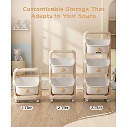 Babyhug 3 Layer Storage Organiser with Rabbit Face - Blue| Detachable Baskets| Wheels with Lock| Plug N Play Assembly| Stationery, Toys &  Clothes Storage| Rounded Edges