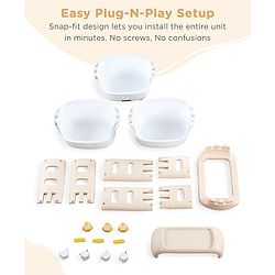 Babyhug 3 Layer Storage Organiser with Rabbit Face - Blue| Detachable Baskets| Wheels with Lock| Plug N Play Assembly| Stationery, Toys &  Clothes Storage| Rounded Edges