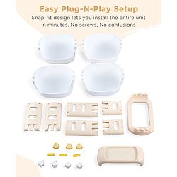 Babyhug 4 Layer Storage Organiser with Penguin Face - Yellow| Detachable Baskets| Wheels with Lock| Plug N Play Assembly| Stationery, Toys &  Clothes Storage| Rounded Edges