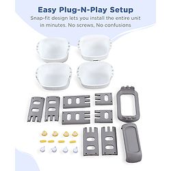 Babyhug 4 Layer Storage Organiser with Penguin Face - Yellow| Detachable Baskets| Wheels with Lock| Plug N Play Assembly| Stationery, Toys &  Clothes Storage| Rounded Edges