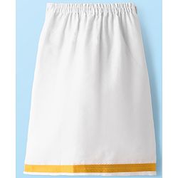 Babyhug South Cotton Solid Color Full Length Mundu - White