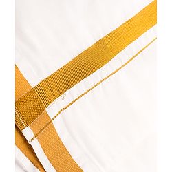 Babyhug Cotton Woven Full Length Solid Color Mundu - White