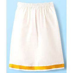 Babyhug Cotton Woven Full Length Solid Color Mundu - White