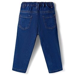 Babyhug Terry Knit Full Sleeves T-Shirt & Denim Jeans Set With Text Embriodery - Blue