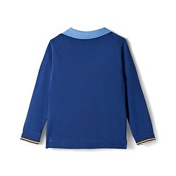 Babyhug Terry Knit Full Sleeves T-Shirt & Denim Jeans Set With Text Embriodery - Blue