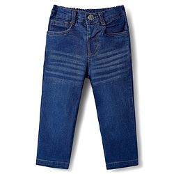 Babyhug Terry Knit Full Sleeves T-Shirt & Denim Jeans Set With Text Embriodery - Blue