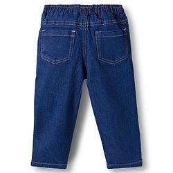 Babyhug Single Jersey Knit Full Sleeves T-Shirt & Denim Jeans Set With Stripes - Blue