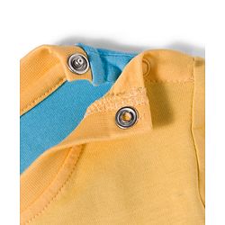 Babyhug Knit Premium Light Gauge Terry Full Sleeves T-Shirt & Denim Jeans Set With Text Print & Cut & Sew Design - Blue