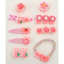Babyhug Hair Pins And Clips  With Floral Applique Free Size - Pink