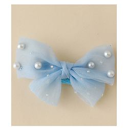 Babyhug Free Size Bow & Butterfly Clips Set of 10 - Light Blue