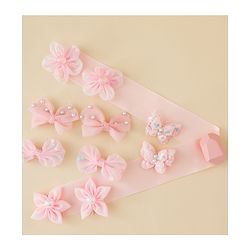 Babyhug Free Size Bow & Butterfly Clips Set of 10 - Light Blue