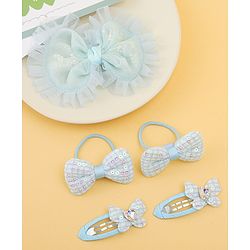 Babyhug Free Size Floral & Bow Applique Hair Accessories Combo Sets - Pink