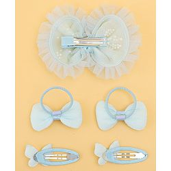 Babyhug Free Size Floral & Bow Applique Hair Accessories Combo Sets - Pink