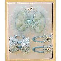 Babyhug Free Size Floral & Bow Applique Hair Accessories Combo Sets - Pink