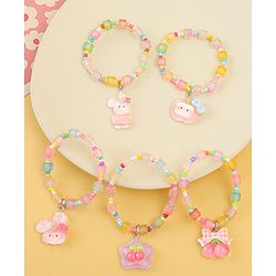 Babyhug Free Size Bracelets & Bangles With Fruit & Animal Applique Pack of 5 - Multicolor