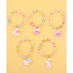 Babyhug Free Size Bracelets & Bangles With Fruit & Animal Applique Pack of 5 - Multicolor
