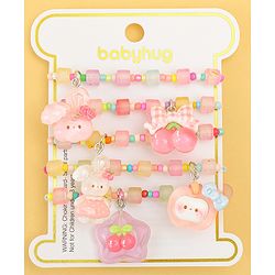 Babyhug Free Size Bracelets & Bangles With Fruit & Animal Applique Pack of 5 - Multicolor