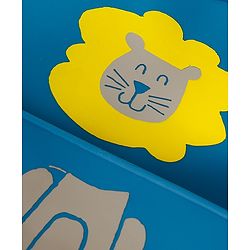 Babyhug Adjustable Silicone Bib for Toddlers - Beige Orange Tiger Print| Soft & BPA-Free| 5-Gear Neck Adjustment| Easy to Clean| Crumb Catcher| Roll-able Travel-Friendly