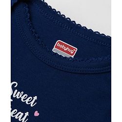 Babyhug 100% Cotton Interlock Knit Full Sleeves Onesie with Cupcake Print - Navy Blue