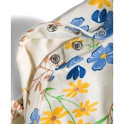 Babyhug 100% Cotton Single Jersey Knit Full Sleeves Onesies With Floral Print - White