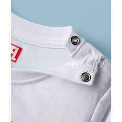 Babyhug Marvel Single Jersey Knit Full Sleeves T-Shirt with Captain America Sheild Graphic & Badge Detailing - White