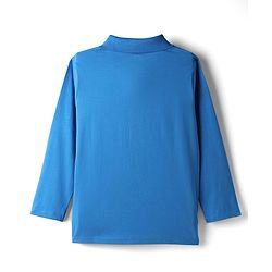 Babyhug Disney Single Jersey Knit Full Sleeves Polo T-Shirt with Mickey Mouse Graphics - Blue & White
