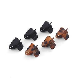 Babyhug Solid Hair Claw Clip Free Size Brown & Black - Pack of 6