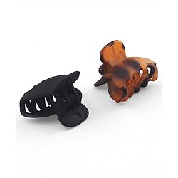 Babyhug Solid Hair Claw Clip Free Size Brown & Black - Pack of 6