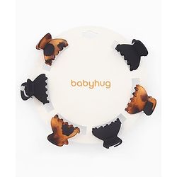 Babyhug Solid Hair Claw Clip Free Size Brown & Black - Pack of 6