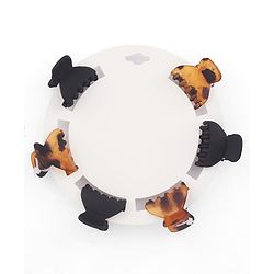 Babyhug Solid Hair Claw Clip Free Size Brown & Black - Pack of 6