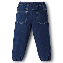 Babyhug Knit Premium Light Gauge Terry FUll Sleeves T-Shirt & Denim Jeans Set with Number Graphic - Orange & Blue