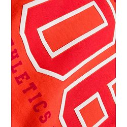 Babyhug Knit Premium Light Gauge Terry FUll Sleeves T-Shirt & Denim Jeans Set with Number Graphic - Orange & Blue