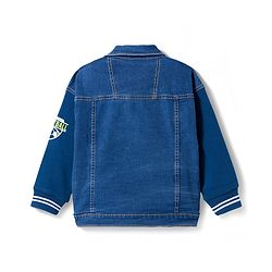 Babyhug Full Sleeves Denim Jacket with Detachable Hood - Blue
