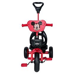 Babyhug Disney Mickey Kids Tricycle with Parental Push Handle- Red & Black| Antislip Pedals| Puncture Proof Wheels| Easy Assembling| Foldable Footrest| Toy for 2 to 5 year| Gifting Option