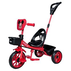 Babyhug Disney Mickey Kids Tricycle with Parental Push Handle- Red & Black| Antislip Pedals| Puncture Proof Wheels| Easy Assembling| Foldable Footrest| Toy for 2 to 5 year| Gifting Option