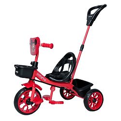 Babyhug Disney Mickey Kids Tricycle with Parental Push Handle- Red & Black| Antislip Pedals| Puncture Proof Wheels| Easy Assembling| Foldable Footrest| Toy for 2 to 5 year| Gifting Option
